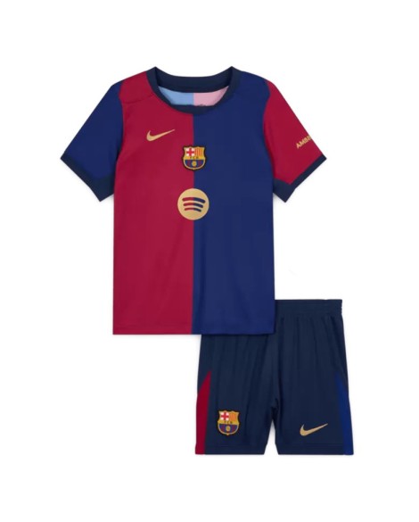 Barcelona Home Jersey Kit 2024/25 Kids(Jersey+Shorts) Spotify Logo Without Text