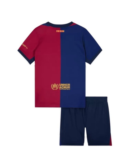 Barcelona Home Jersey Kit 2024/25 Kids(Jersey+Shorts) Spotify Logo Without Text