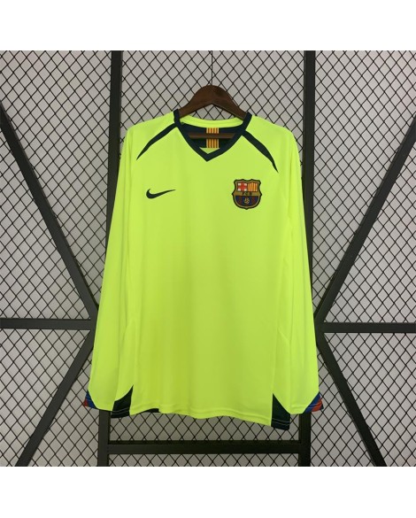 Retro 2005/06 Barcelona Away Long Sleeve Soccer Jersey