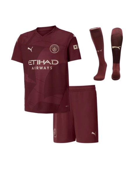 Manchester City Third Away Soccer Jersey Kit 2024/25 Kids(Jersey+Shorts+Socks)