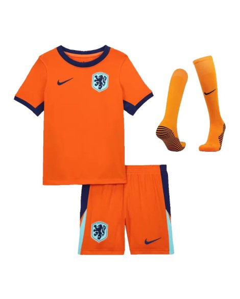Netherlands Home Jersey Kit EURO 2024 Kids(Jersey+Shorts+Socks)