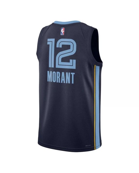 Men's Memphis Grizzlies Ja Morant #12 Navy Hardwood Classics 2022/23 Swingman Jersey - Icon Edition