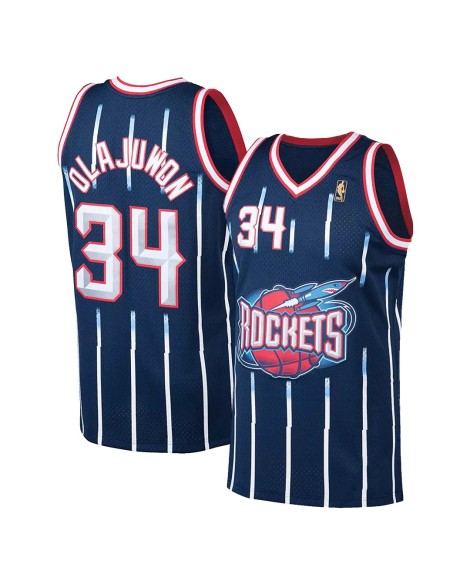 Men's Houston Rockets Hakeem Olajuwon #34 Mitchell & Ness Navy Swingman NBA Jersey