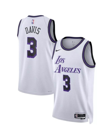 Men's Los Angeles Lakers Anthony Davis #3 Nike White 2022/23 Swingman Jersey - City Edition
