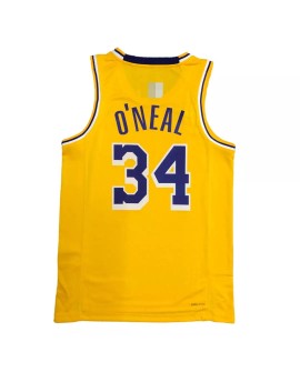 Men's Los Angeles Lakers O'NEAL #34 Gold 2021 Diamond Swingman Jersey - Icon Edition