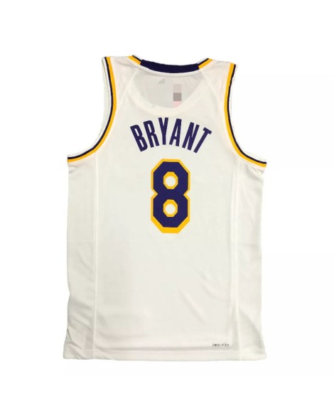 Men's Los Angeles Lakers Kobe Bryant #8 White Diamond Swingman Jersey - Icon Edition