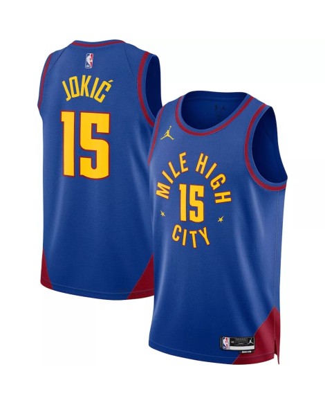 Men's Men's Denver Nuggets Nikola Jokic #15 Jordan Brand Blue 2022/23 Swingman Jersey - Statement Edition