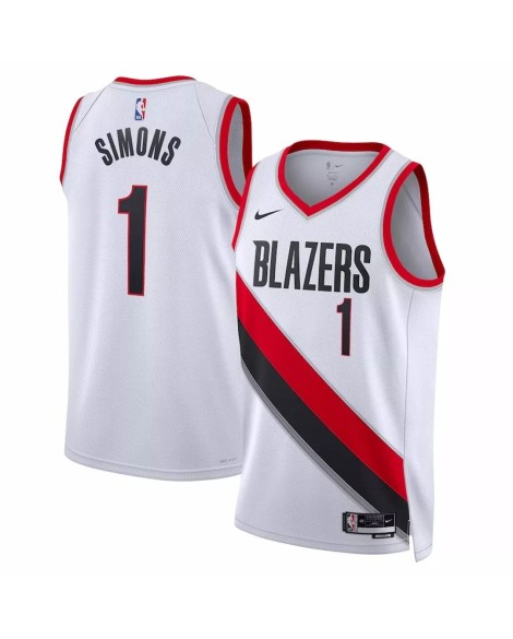 Men's Portland Trail Blazers Anfernee Simons #1 White 22/23 Swingman Jersey - Association Edition