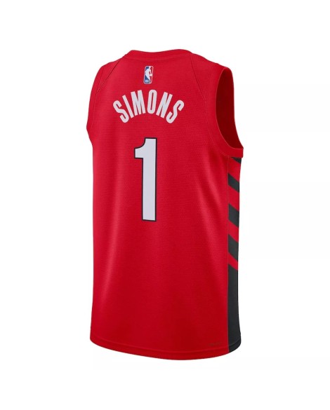 Men's Portland Trail Blazers Anfernee Simons #1 Jordan Red 22/23 Swingman Jersey - Statement Edition