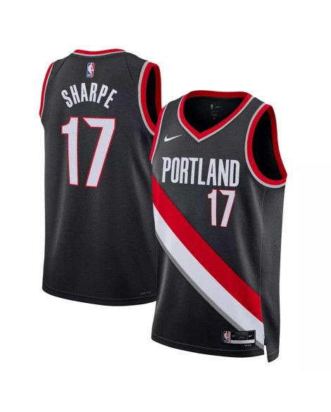 Men's Portland Trail Blazers Shaedon Sharpe #17 Black 2022/23 Swingman Jersey - Icon Edition