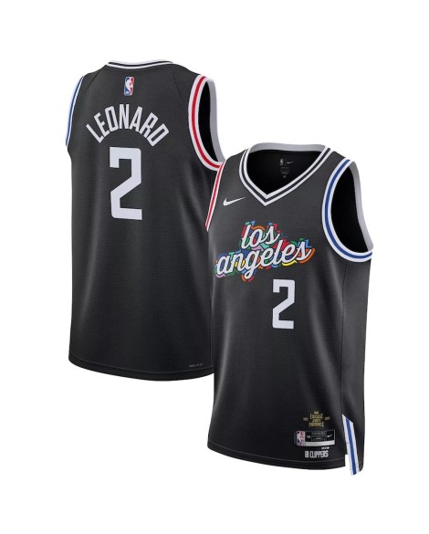 Men's LA Clippers Kawhi Leonard #2 Nike Black 2022/23 Swingman Jersey - City Edition