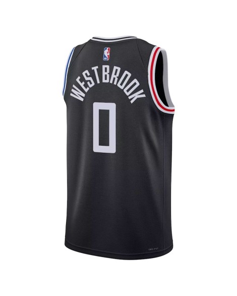 Men's LA Clippers Russell Westbrook #0 Nike Black 2022/23 Swingman Jersey - City Edition