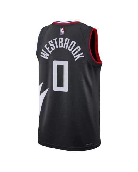 Men's LA Clippers Russell Westbrook #0 Jordan Brand Black 2022/23 Swingman Jersey - Statement Edition