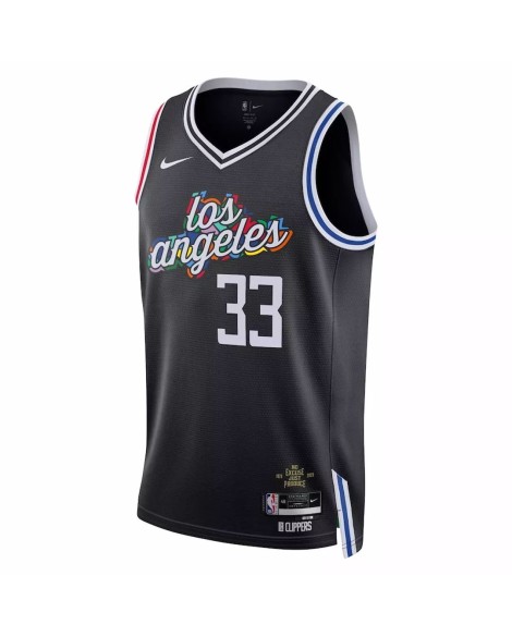 Men's LA Clippers Nicolas Batum #33 Nike Black 2022/23 Swingman Jersey - City Edition