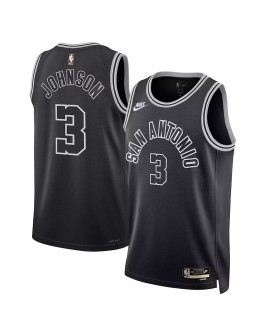 Men's San Antonio Spurs Keldon Johnson #3 Nike Black 2022/23 Swingman Jersey - Classic Edition