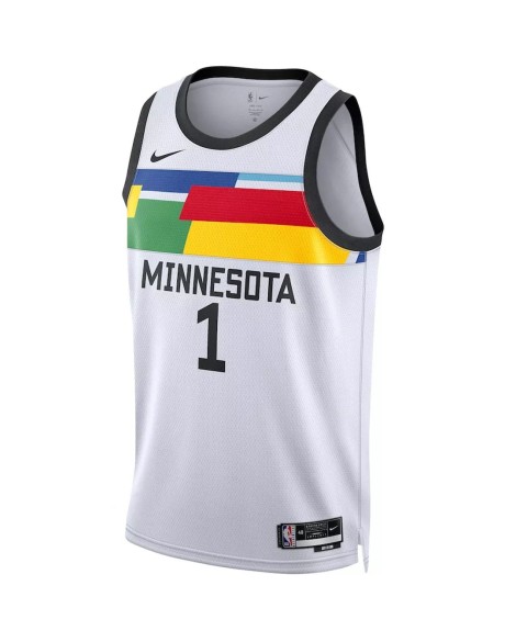 Men's Minnesota Timberwolves Anthony Edwards #1 Nike White 2022/23 Swingman Jersey - City Edition