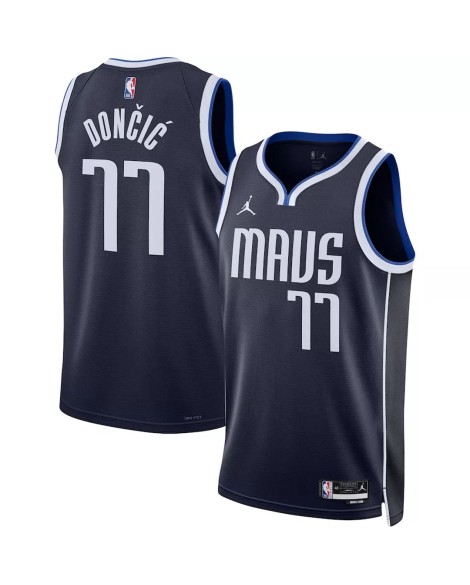 Men's Dallas Mavericks Luka Doncic #77 Jordan Brand Navy 2022/23 Statement Edition Swingman Jersey