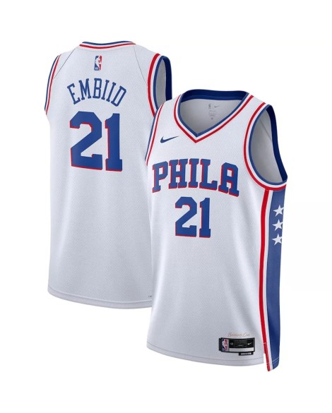 Men's Philadelphia 76ers Joel Embiid #21 White 22/23 Swingman Jersey - Association Edition