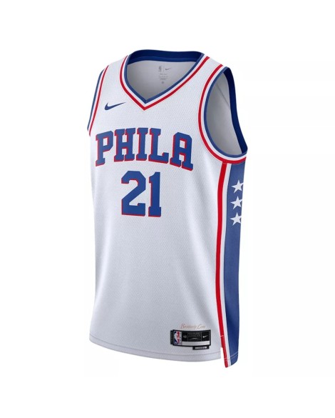 Men's Philadelphia 76ers Joel Embiid #21 White 22/23 Swingman Jersey - Association Edition