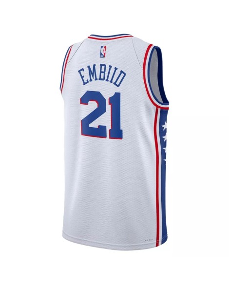Men's Philadelphia 76ers Joel Embiid #21 White 22/23 Swingman Jersey - Association Edition