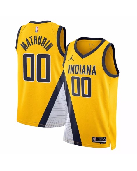 Men's Indiana Pacers Bennedict Mathurin #00 Jordan Brand Yellow 2022/23 Swingman Jersey - Statement Edition