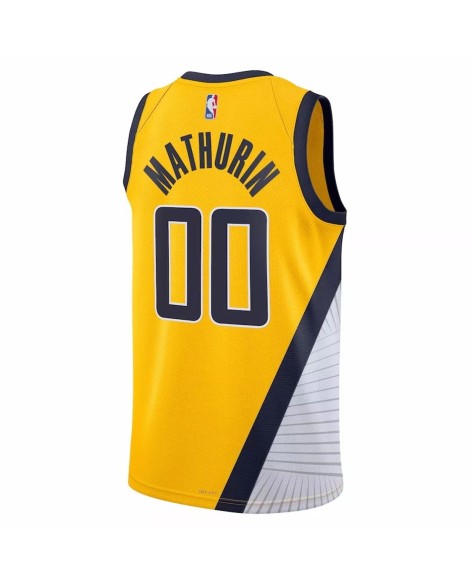 Men's Indiana Pacers Bennedict Mathurin #00 Jordan Brand Yellow 2022/23 Swingman Jersey - Statement Edition