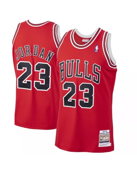 Men's Chicago Bulls Michael Jordan #23 Mitchell & Ness Red 1997-98 Hardwood Classics Player Jersey