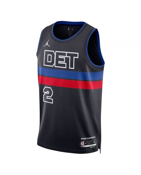 Men's Detroit Pistons Cade Cunningham #2 Jordan Brand Black 2022/23 Swingman Jersey - Statement Edition