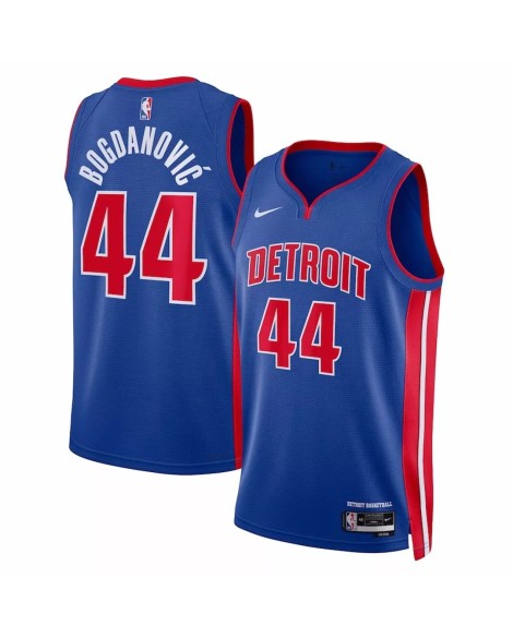 Men's Detroit Pistons Bojan Bogdanovic #44 Nike Blue 2022/23 Swingman Jersey - Icon Edition