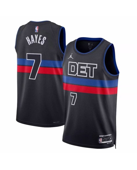 Men's Detroit Pistons Killian Hayes #7 Jordan Brand Black 2022/23 Swingman Jersey - Statement Edition