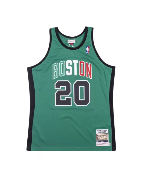 Men's Boston Celtics Ray Allen #20 Mitchell & Ness Green 2007-08 Hardwood Classics Authentic Jersey