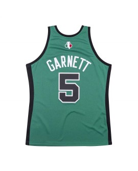 Men's Boston Celtics Kevin Garnet #5 Mitchell & Ness Green 2007-08 Hardwood Classics Authentic Jersey