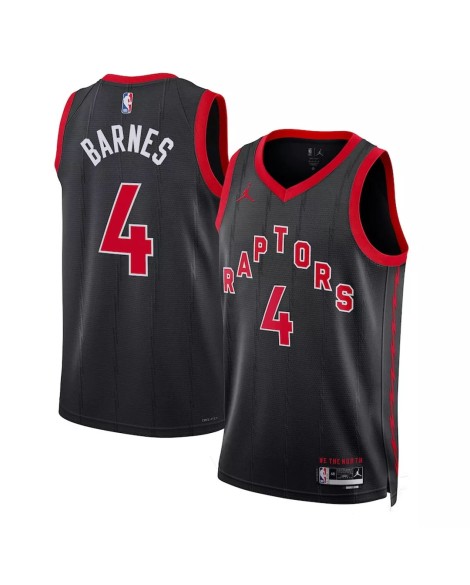 Men's Toronto Raptors Scottie Barnes #4 Jordan Brand Black 2022/23 Swingman Jersey - Statement Edition