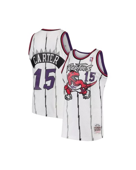 Men's Toronto Raptors Vince Carter #15 Mitchell&Ness White 1998-99 Hardwood Classics Swingman Jersey