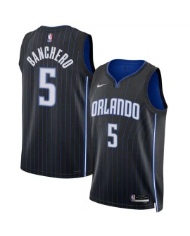 Men's Orlando Magic Paolo Banchero #5 Nike Black 2022/23 Swingman Jersey - Icon Edition