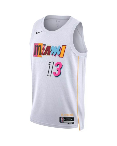 Men's Miami Heat Bam Adebayo #13 Nike White 2022/23 Swingman Jersey - City Edition